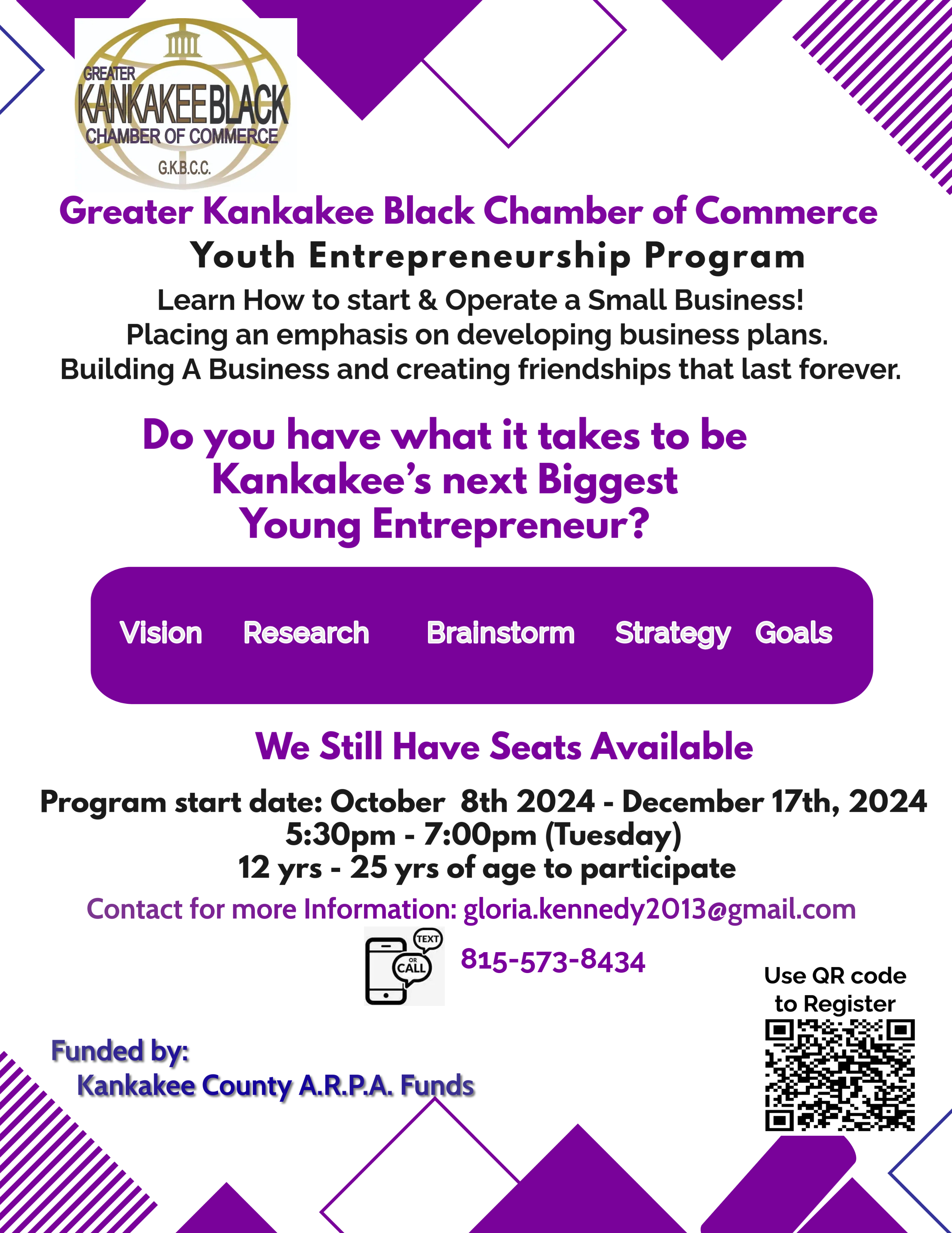 Greater Kankakee Black Chamber of Commerce Youth Entrepreneurship Program