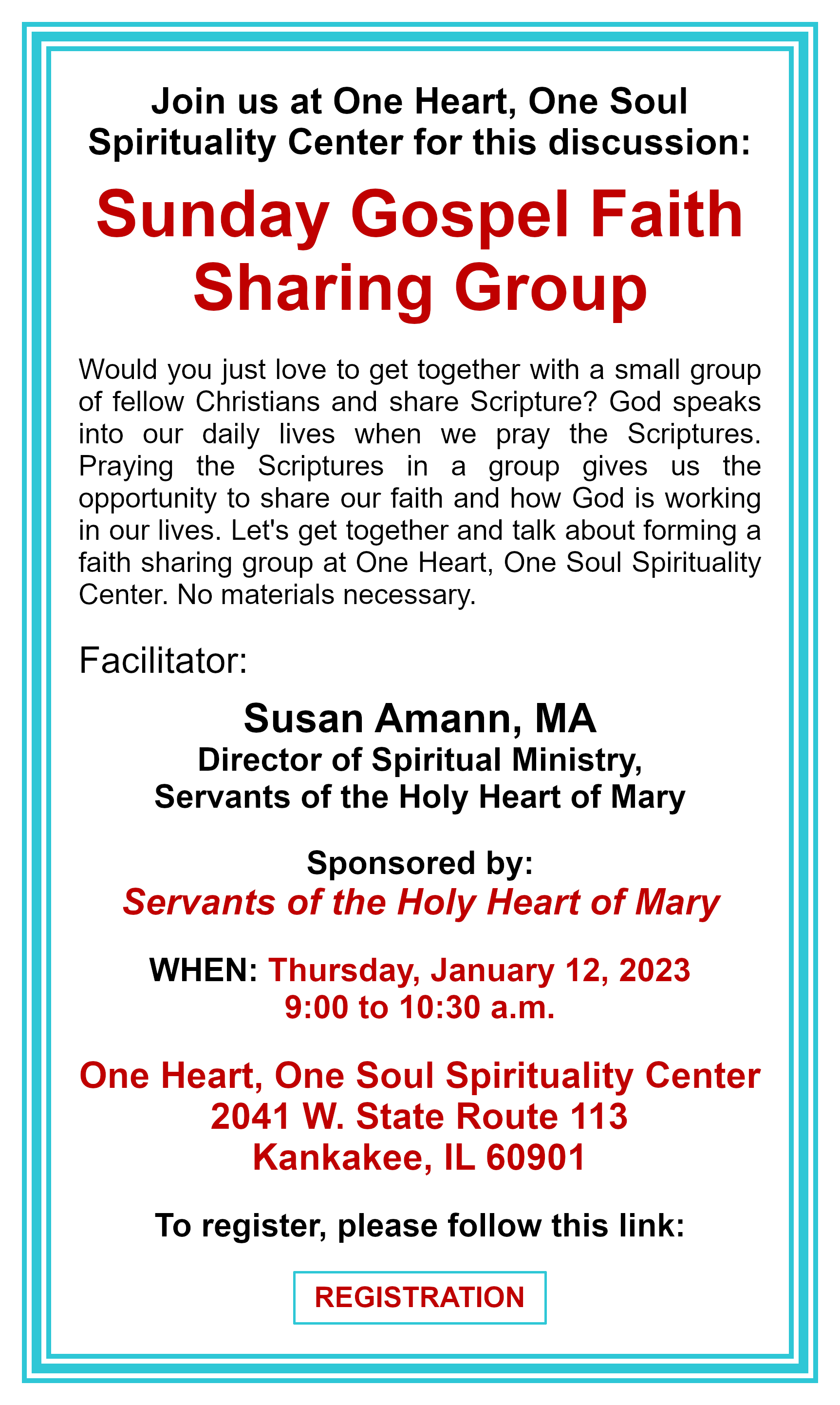 Sunday Gospel Faith Sharing Group
