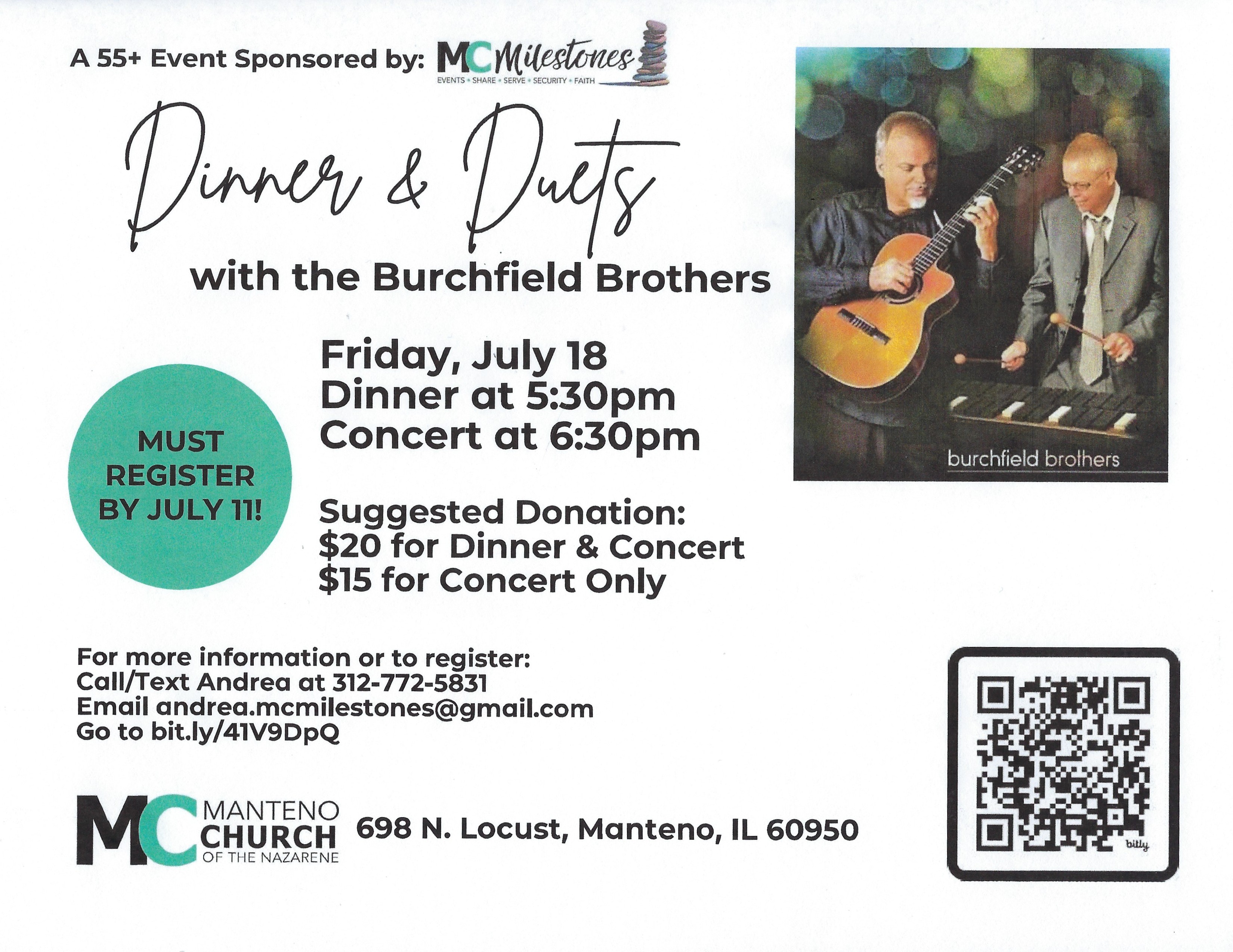 Dinner & Duets with the Burchfield Brothers