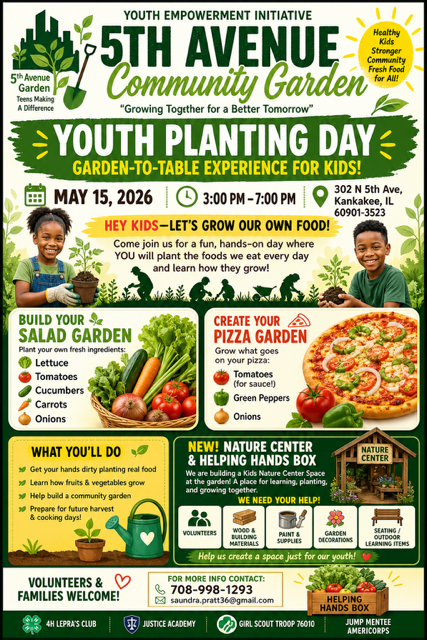Youth Planting Day at 5th Ave Community Garden