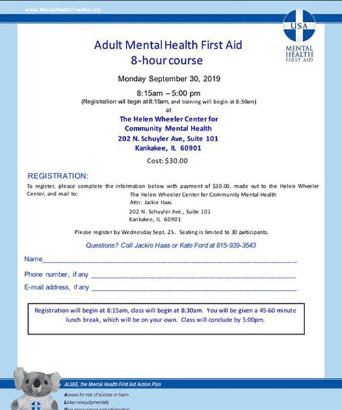 Adult Mental Health First Aid class