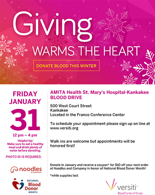 AMITA Health St. Mary's Hospital-Kankakee BLOOD DRIVE
