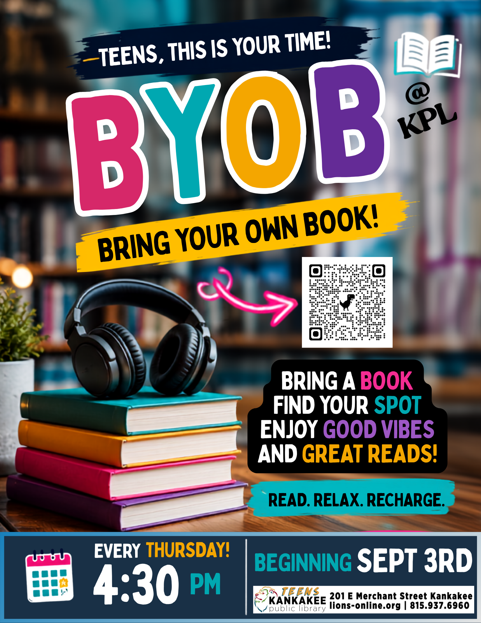 B.Y.O.B (Bring Your Own Book)