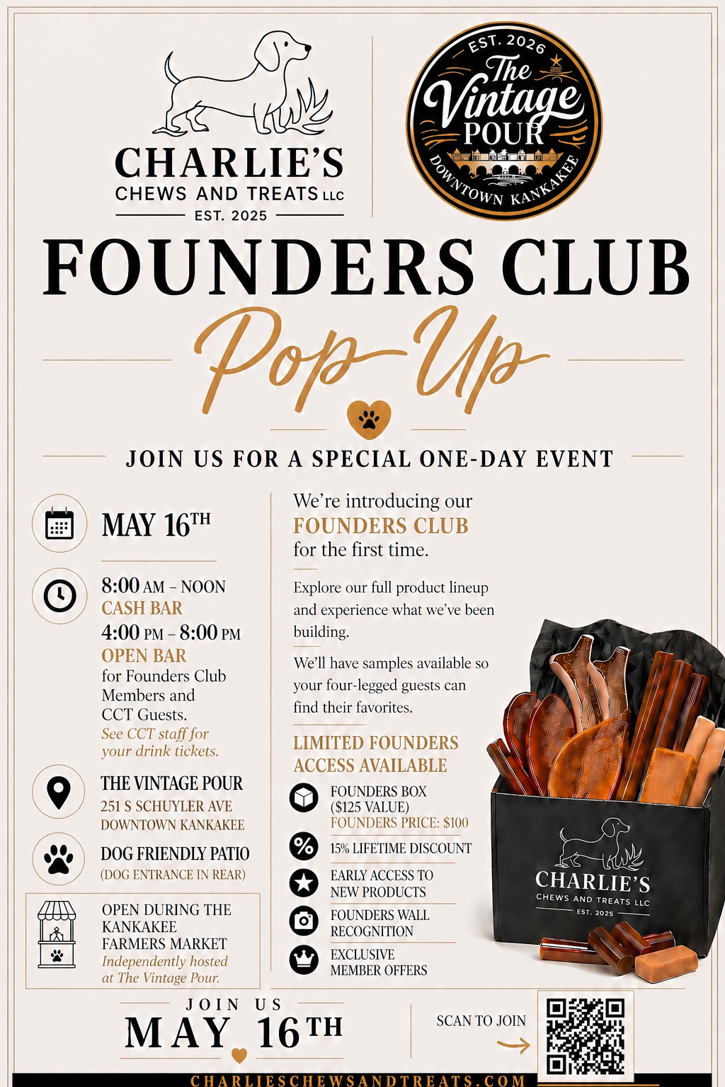 Charlie’s Chews and Treats Founders Club PopUp