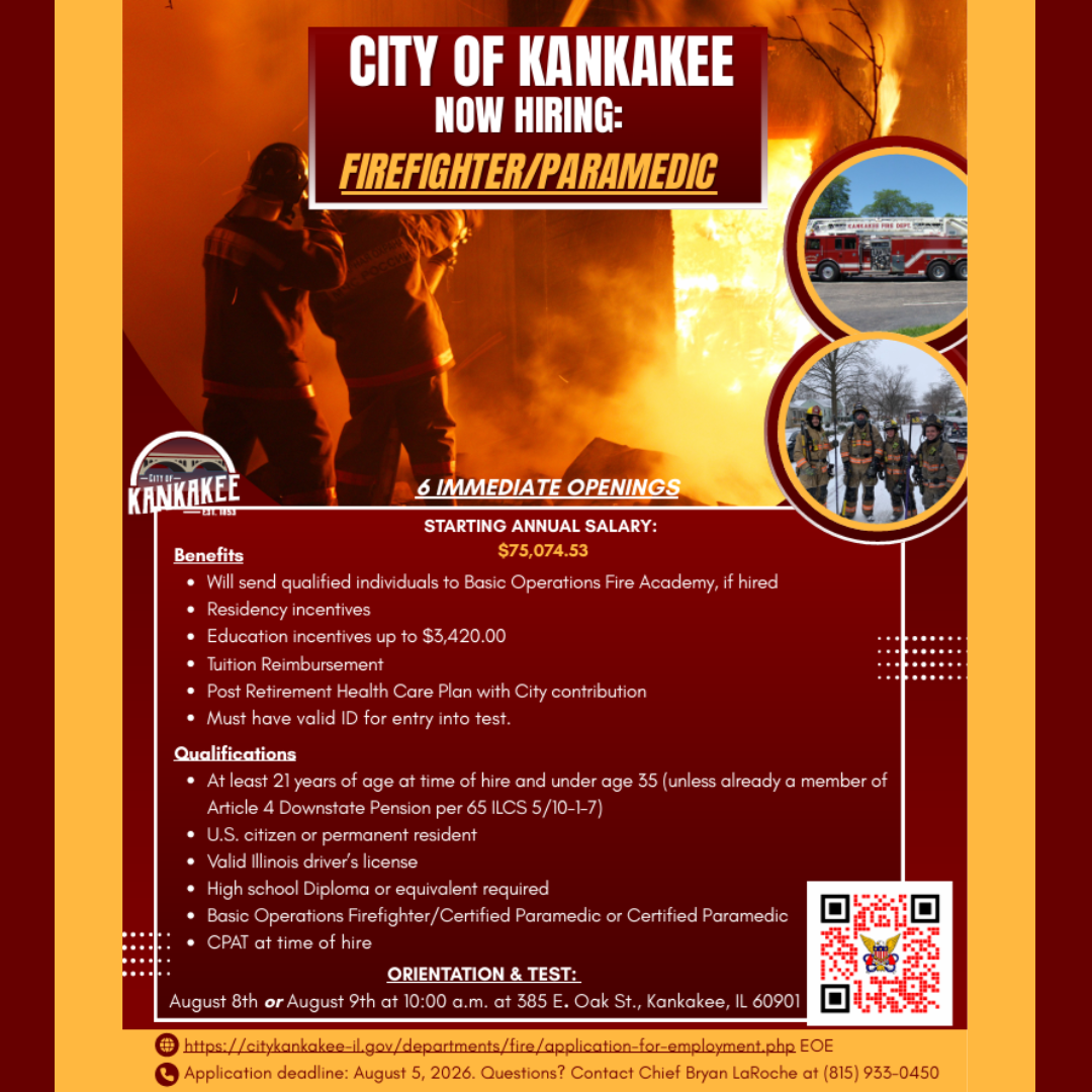 NOW HIRING: Firefighter/Paramedic