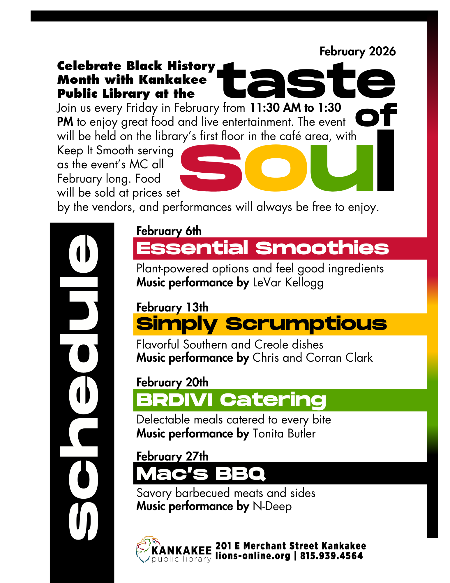 Taste of Soul at Kankakee Public Library