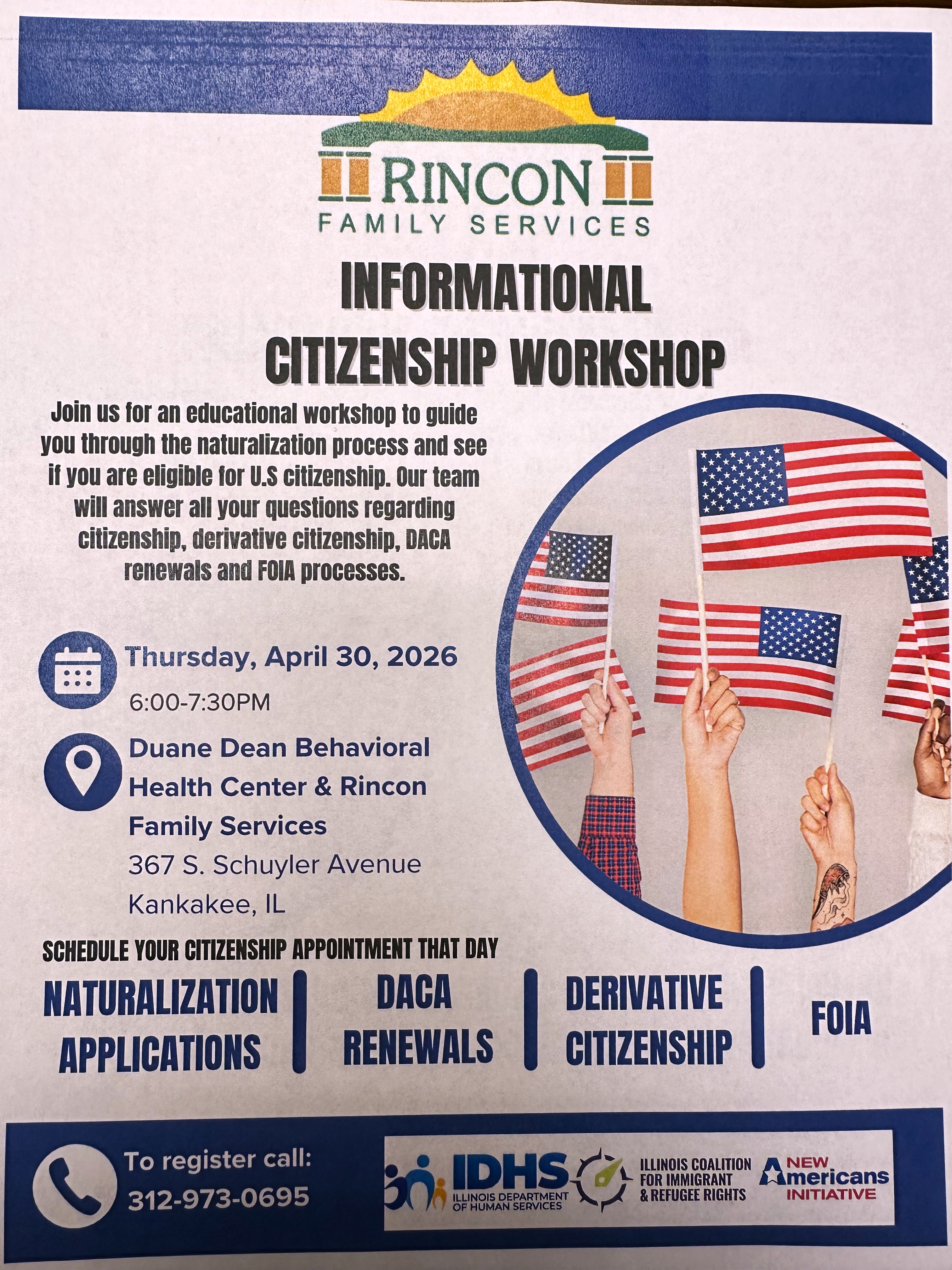 Informational Citizenship Workshop/ Taller informativo De Cuidadania
