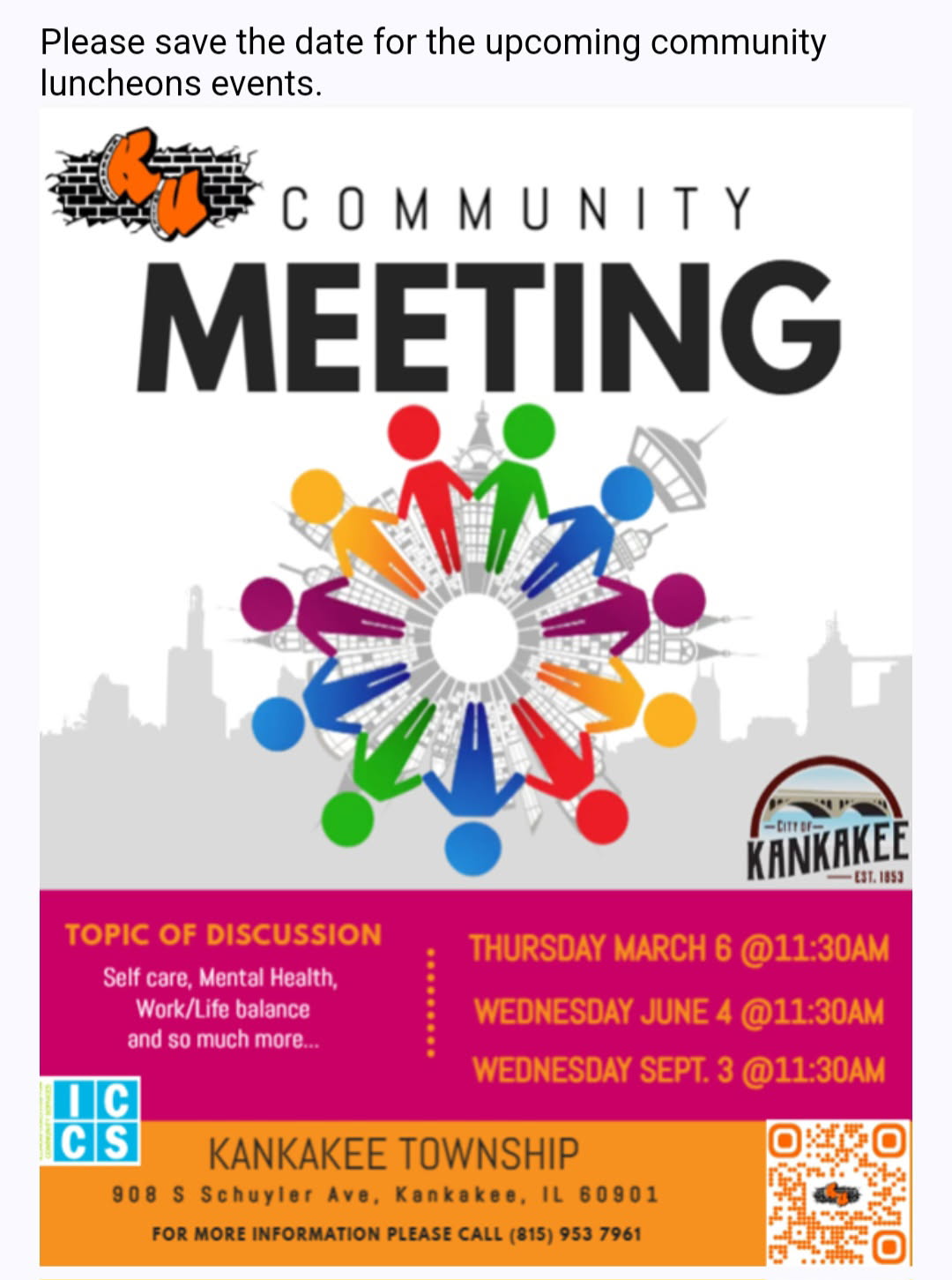 Save the Date! Kankakee United Community Meeting