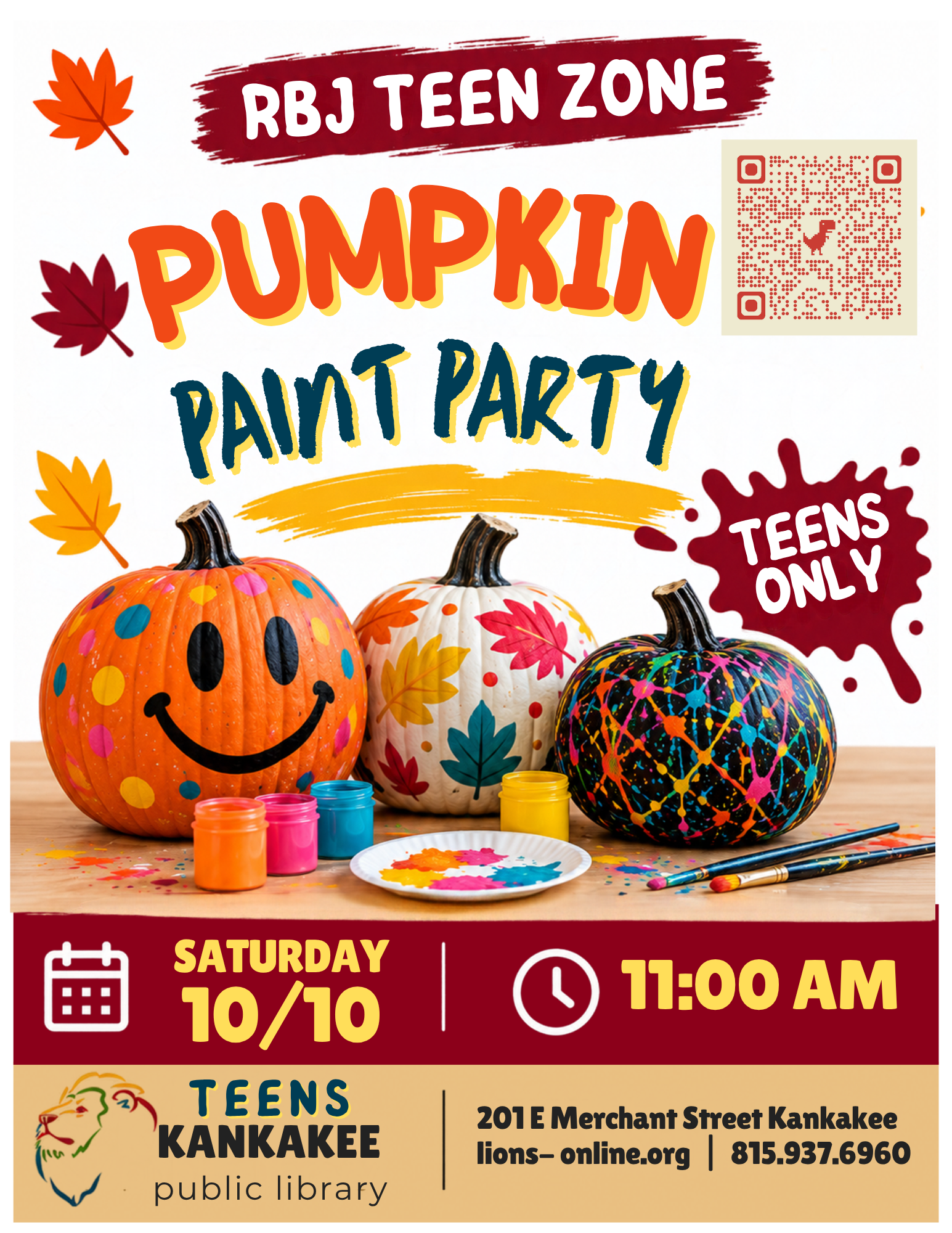 Pumpkin Paint Party (For Teens)