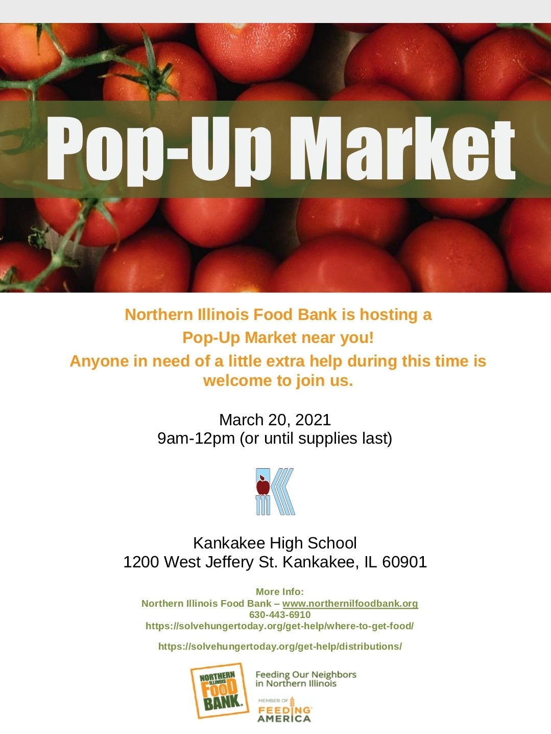 Northern Illinois Food Bank is hosting a Pop-Up Market near you!