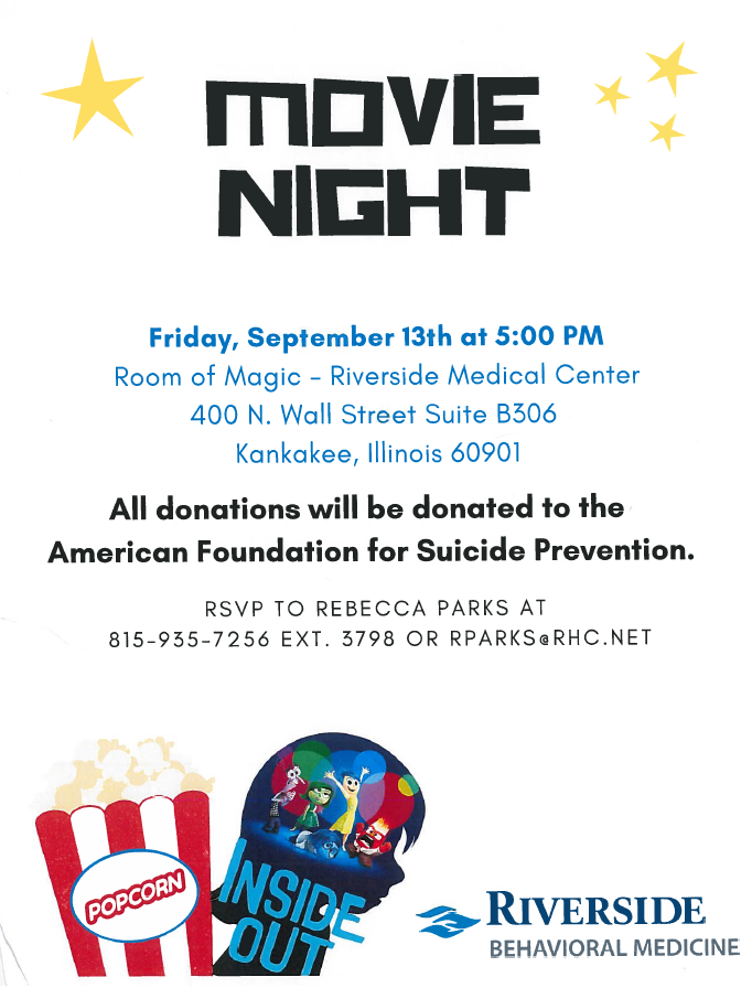 Movie Night to benefit the American Foundation for Suicide Prevention