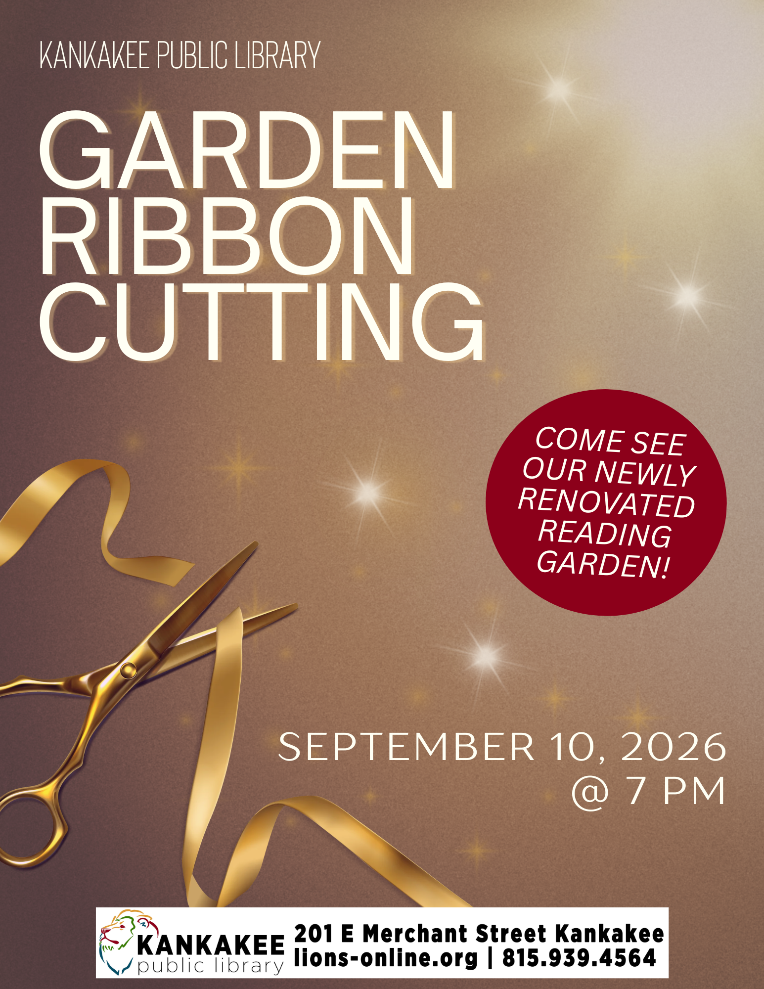 Kankakee Public Library Garden Ribbon Cutting Event