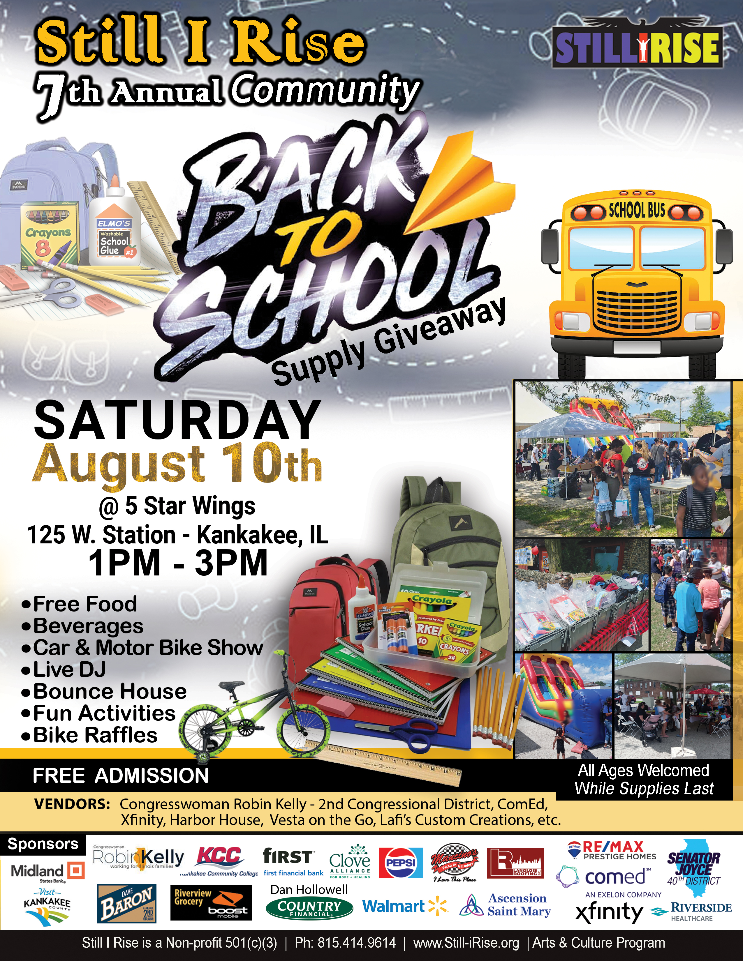 Still I Rise: 7th Annual Community Back to School Supply Giveaway