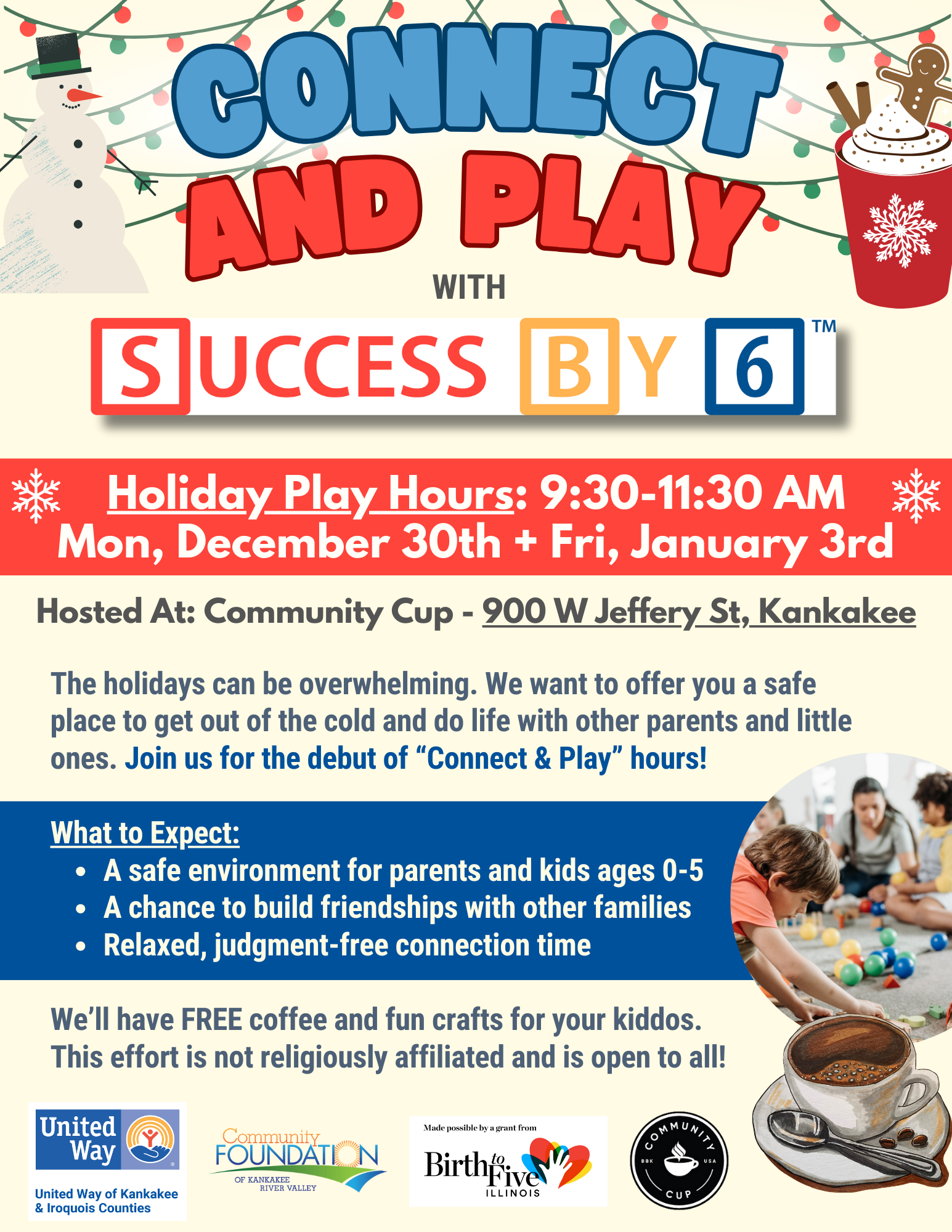 Holiday Connect & Play Hours with Success By 6