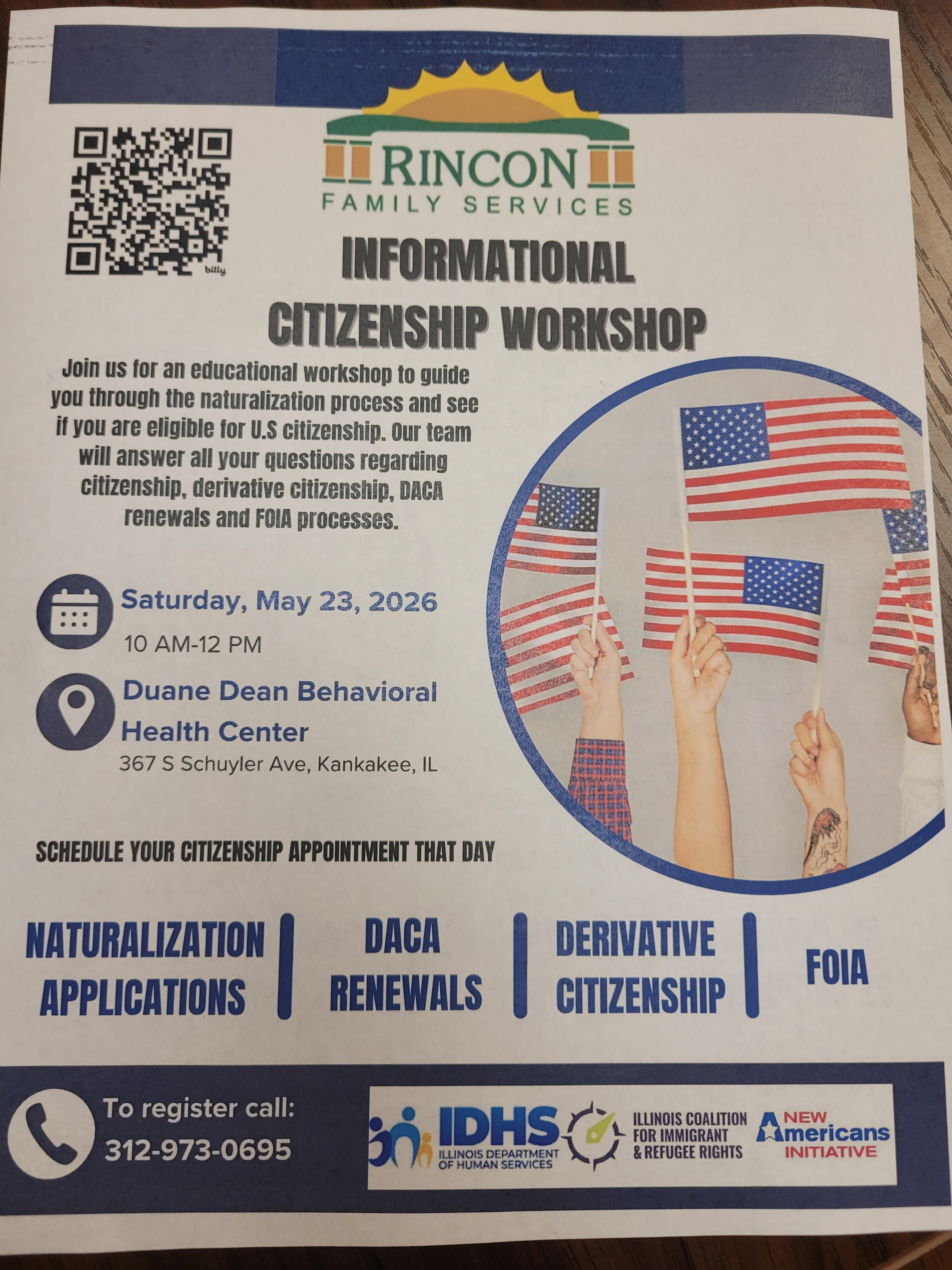 Informational Citizenship Workshop/ Taller informativo De Cuidadania