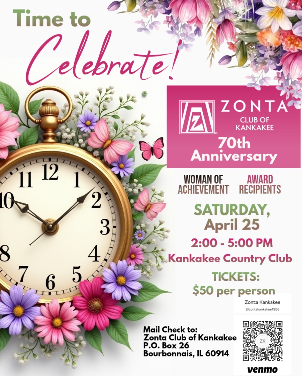 Zonta Club of Kankakee Celebrates 70th Anniversary
