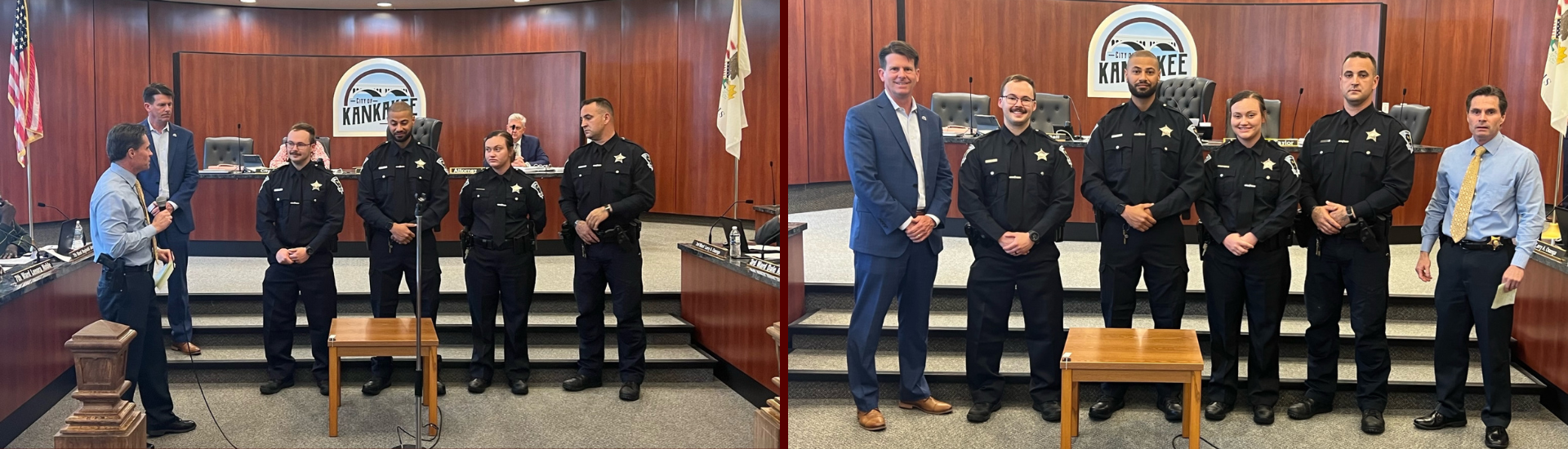 During the City Council meeting held on Monday, May 15, 2023 the Police Department had a special presentation recognizing new Police Officers Mikayla Cole, Jerrell White, Jacob Ross and Robert Bass. Please help us welcome them once again!